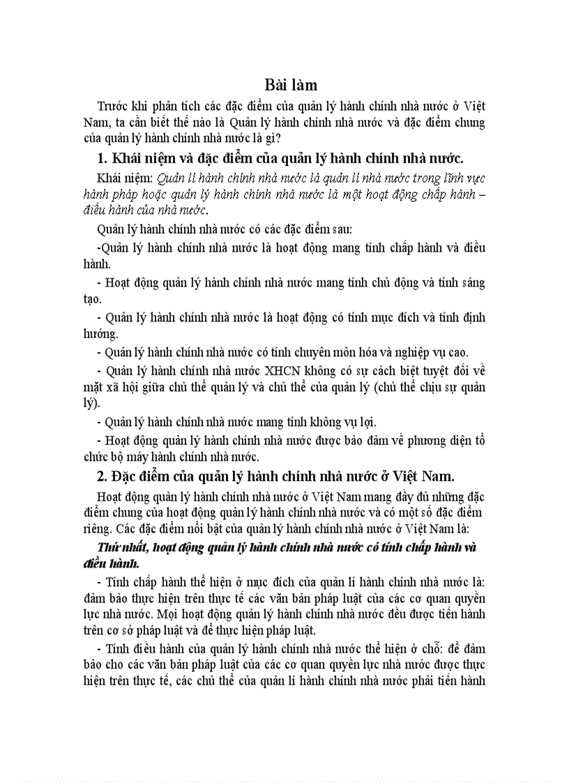 image for page Đặc điểm của quản lý hành chính nhà nước