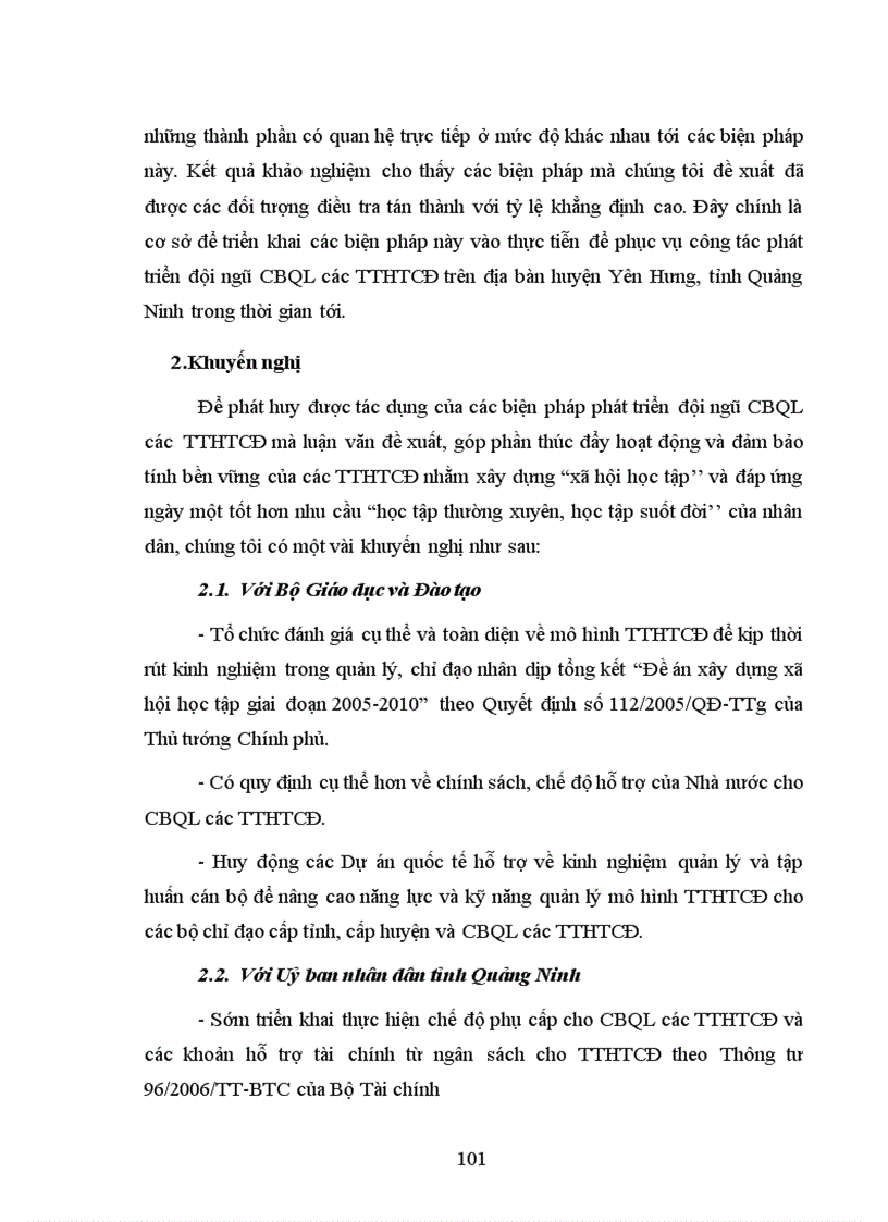 image for page Phát triển đội ngũ cán bộ quản lý các trung tâm học tập cộng đồng trên địa bàn huyện Yên Hưng tỉnh Quảng Ninh