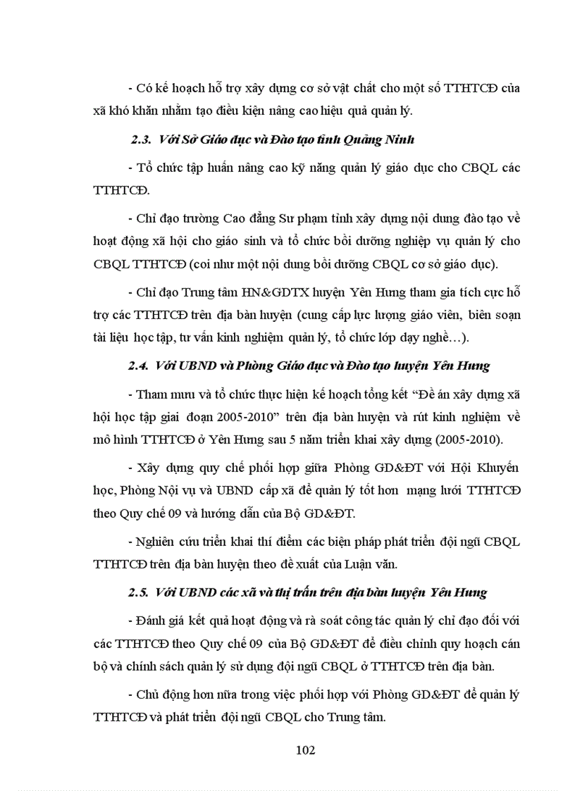 image for page Phát triển đội ngũ cán bộ quản lý các trung tâm học tập cộng đồng trên địa bàn huyện Yên Hưng tỉnh Quảng Ninh