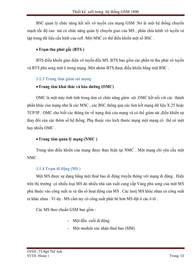 image for page Thiết kế cell trong hệ thống GSM 1800