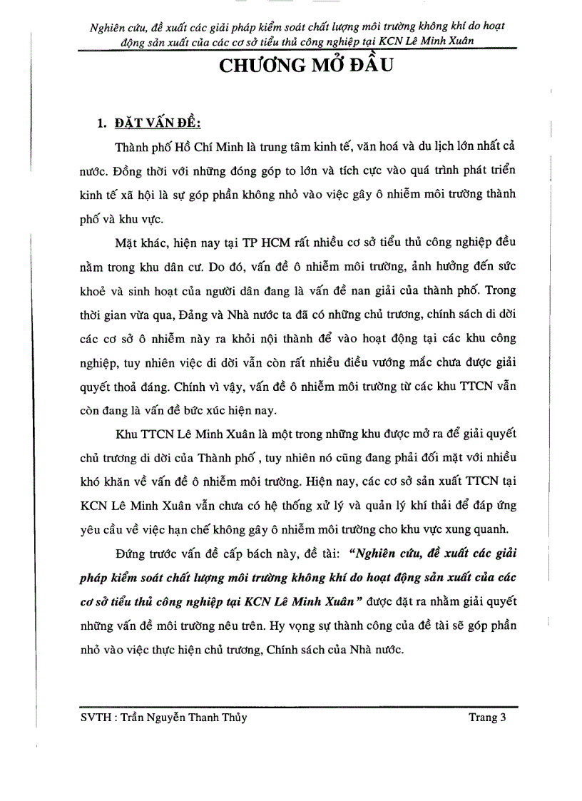 image for page Nghiên cứu đề xuất các giải pháp kiểm soát chất lượng môi trường không khí do hoạt động của các cơ sở tiểu thủ công nghiệp tại khu công nghiệp Lê Minh Xuân