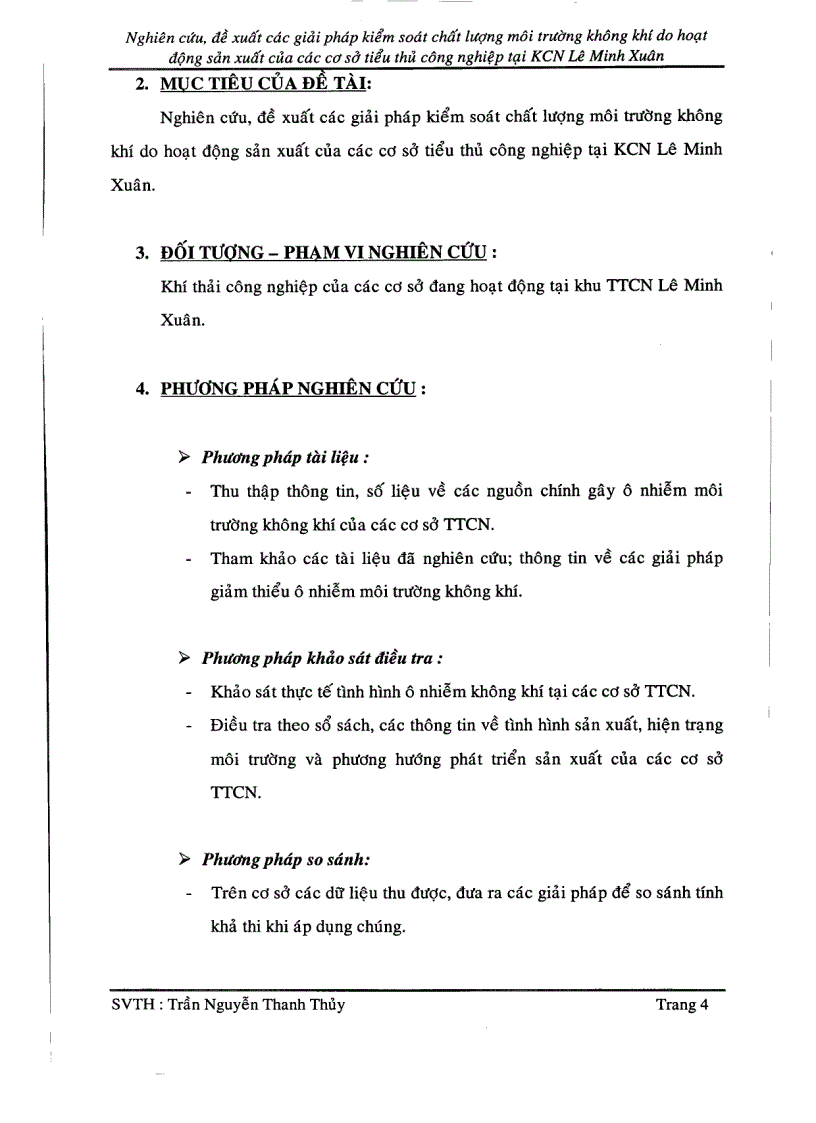 image for page Nghiên cứu đề xuất các giải pháp kiểm soát chất lượng môi trường không khí do hoạt động của các cơ sở tiểu thủ công nghiệp tại khu công nghiệp Lê Minh Xuân