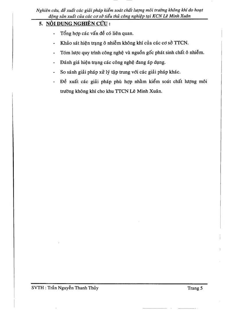 image for page Nghiên cứu đề xuất các giải pháp kiểm soát chất lượng môi trường không khí do hoạt động của các cơ sở tiểu thủ công nghiệp tại khu công nghiệp Lê Minh Xuân