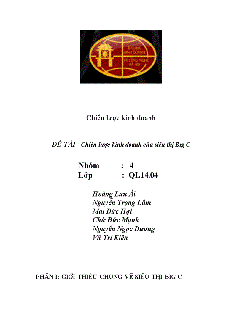 image for page Chiến lược kinh doanh của siêu thị Big C