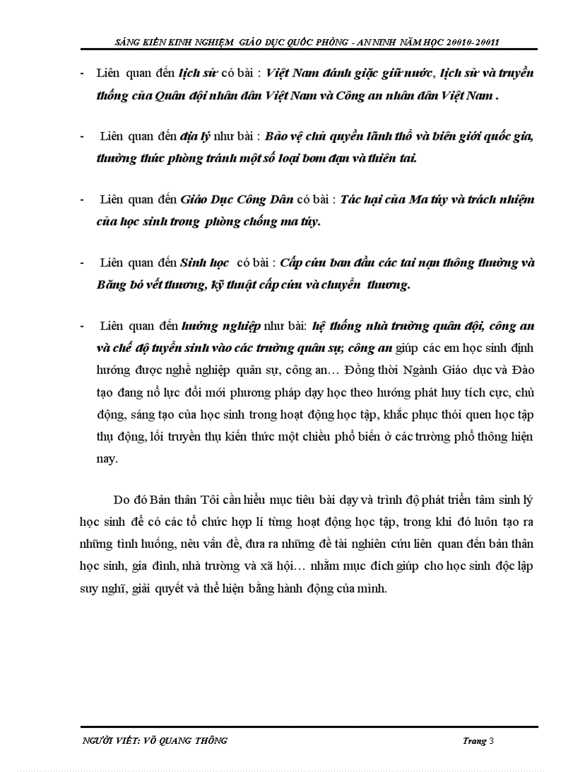 image for page Tổ chức cho học sinh viết chuyên đề để học tập tốt và yêu thích bộ môn giáo dục quốc phòng an ninh tại trường thpt thuận an