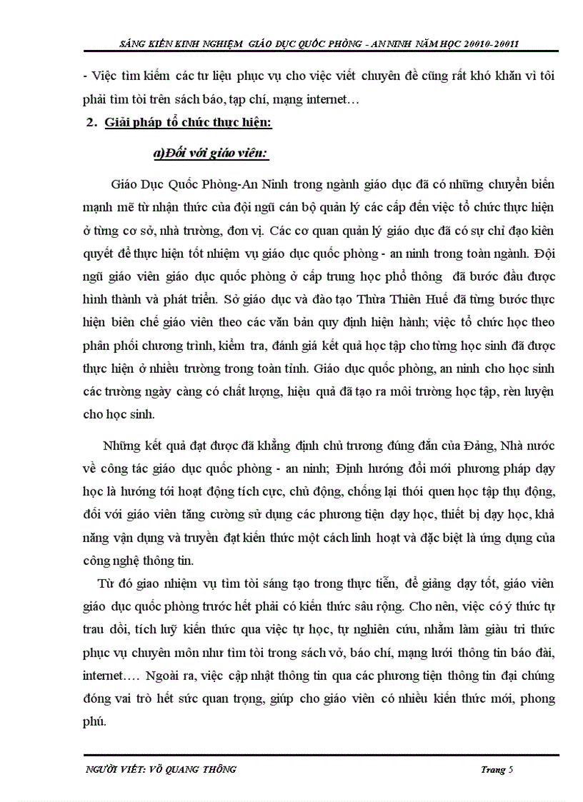 image for page Tổ chức cho học sinh viết chuyên đề để học tập tốt và yêu thích bộ môn giáo dục quốc phòng an ninh tại trường thpt thuận an