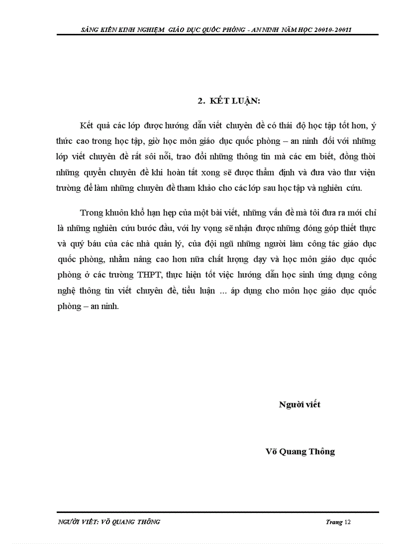 image for page Tổ chức cho học sinh viết chuyên đề để học tập tốt và yêu thích bộ môn giáo dục quốc phòng an ninh tại trường thpt thuận an