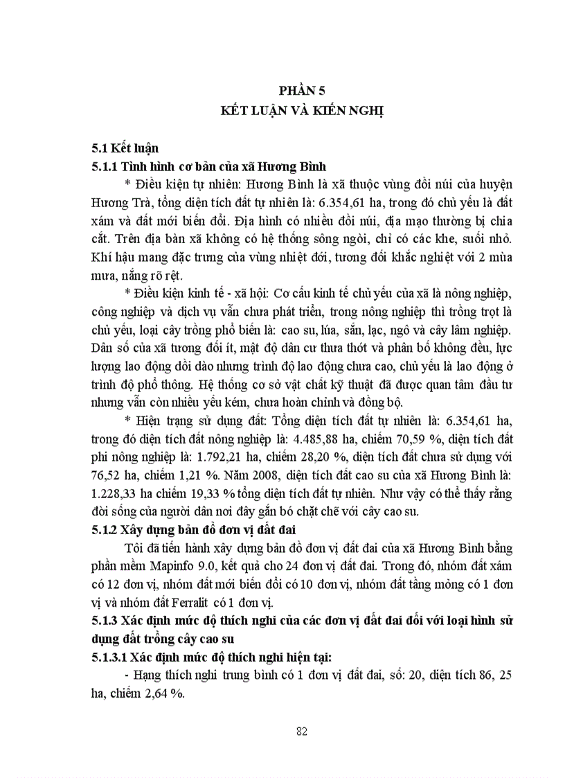 image for page Đánh giá đất phục vụ cho việc phát triển cây cao su trên địa bàn xã Hương Bình huyện Hương Trà tỉnh Thừa Thiên Huế