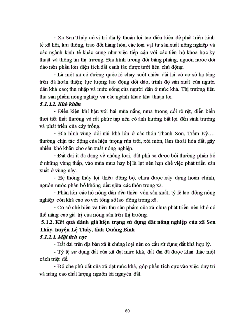 image for page Đánh giá hiện trạng sử dụng đất nông nghiệp của xã Sen Thủy huyện Lệ Thủy tỉnh Quảng Bình Đề xuất một số giải pháp sử dụng đất bền vững