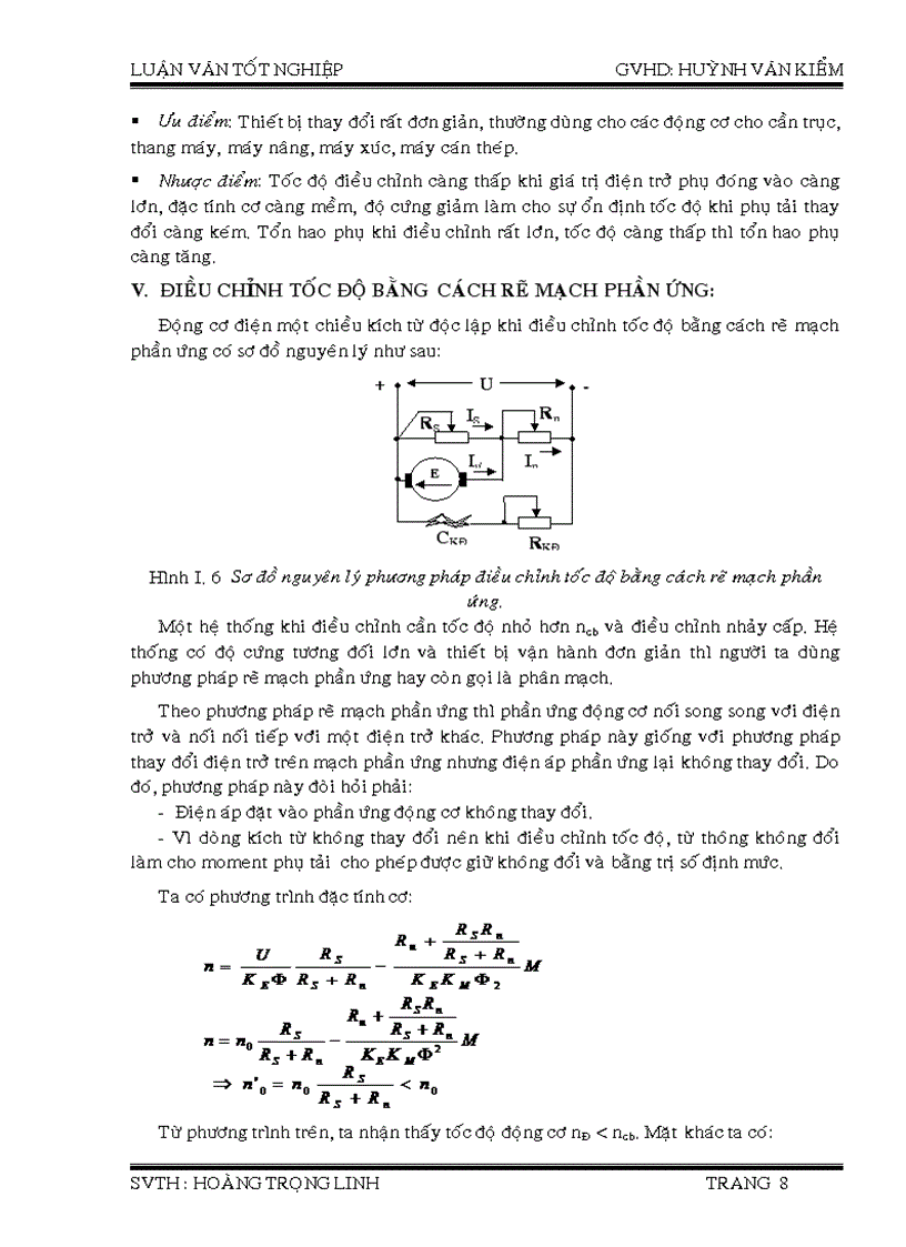 image for page Các phương pháp điều khiển động cơ một chiều kích từ độc lập