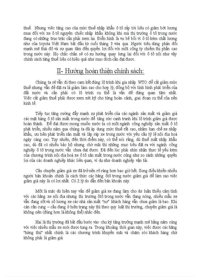 image for page Trình bày và phân tích thực trạng thuế nhâp khẩu ô tô ở Việt Nam