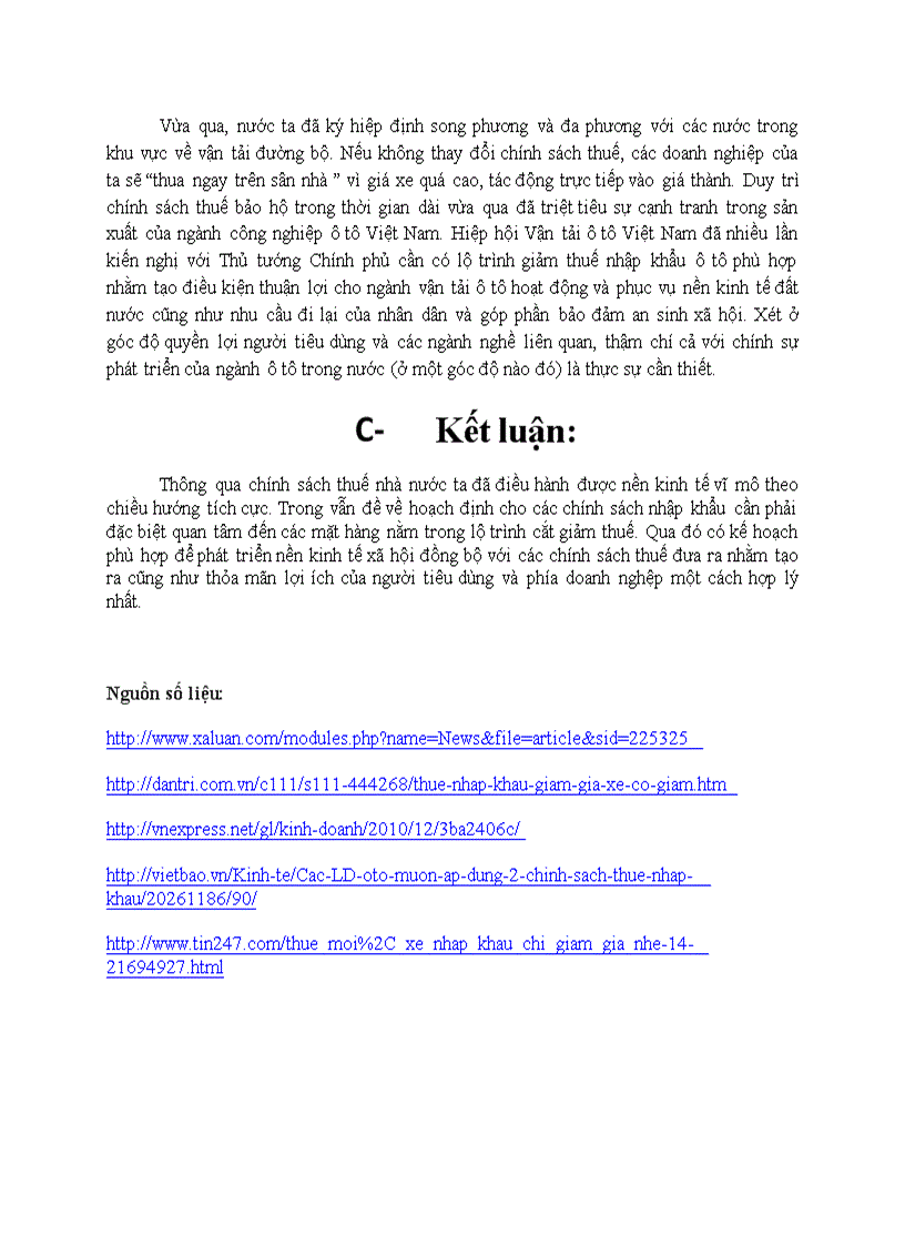 image for page Trình bày và phân tích thực trạng thuế nhâp khẩu ô tô ở Việt Nam