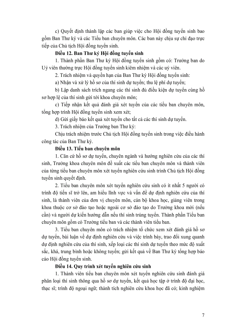 image for page Quy định về đào tạo tiến sỉ