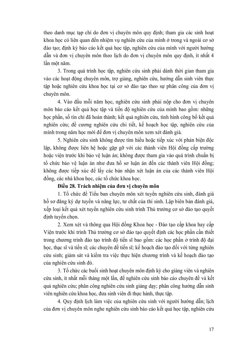 image for page Quy định về đào tạo tiến sỉ