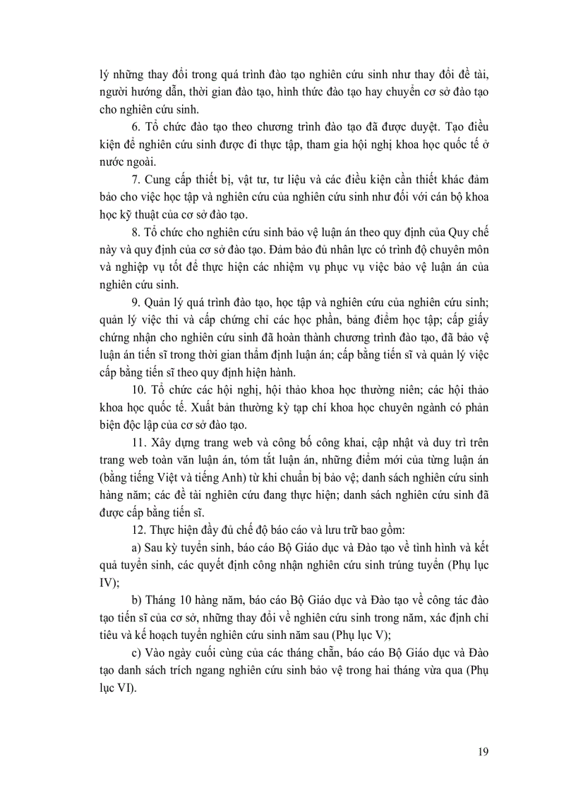 image for page Quy định về đào tạo tiến sỉ