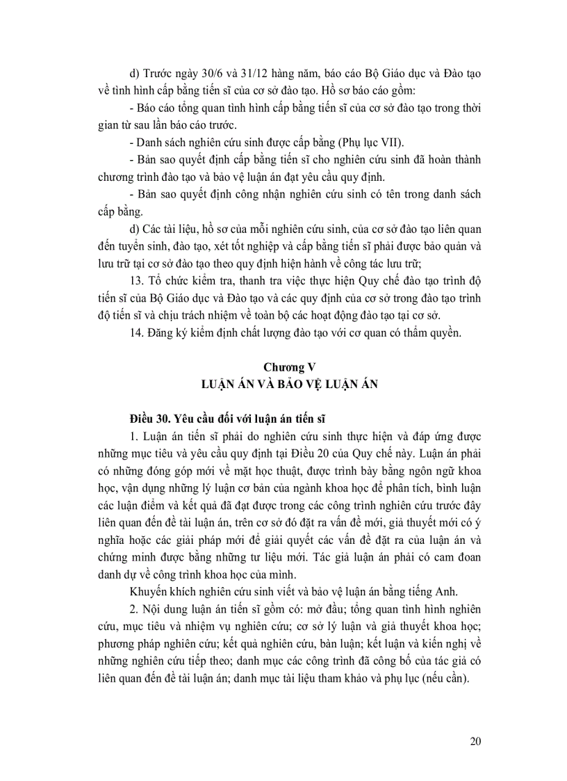 image for page Quy định về đào tạo tiến sỉ