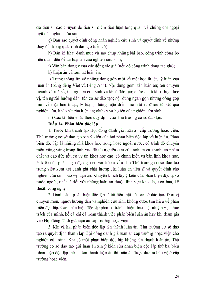 image for page Quy định về đào tạo tiến sỉ