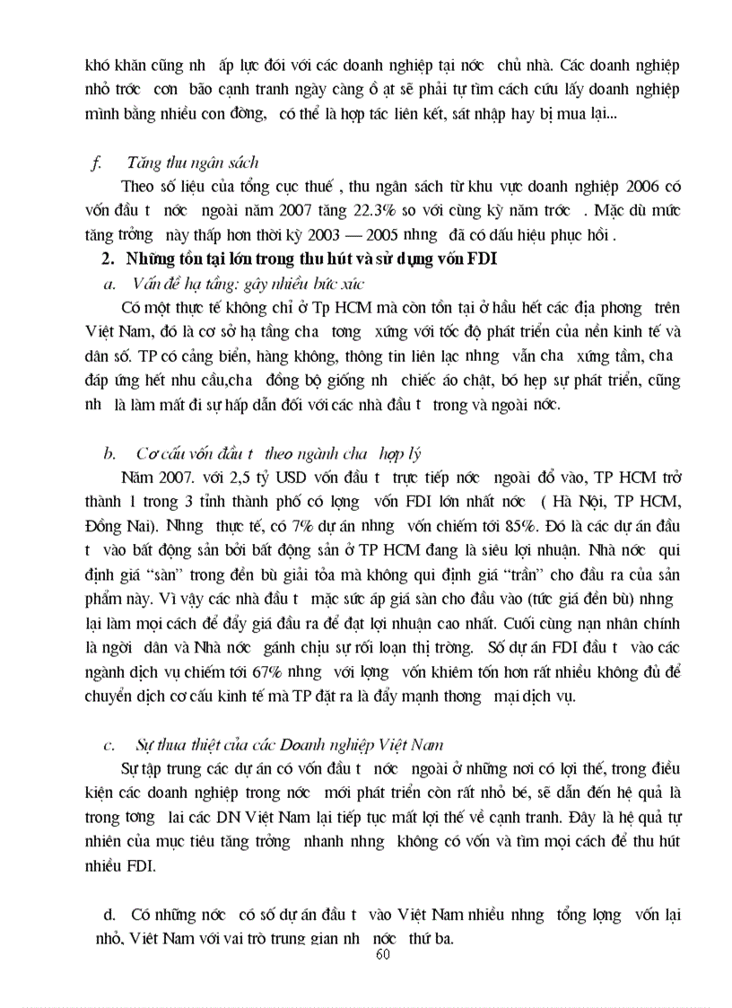 image for page Thực trạng FDI đầu tư vào TP Hồ Chí Minh