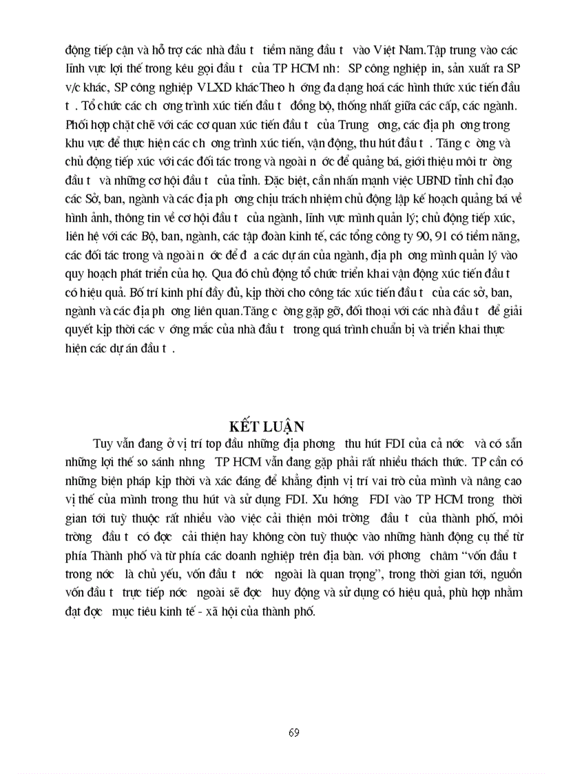 image for page Thực trạng FDI đầu tư vào TP Hồ Chí Minh