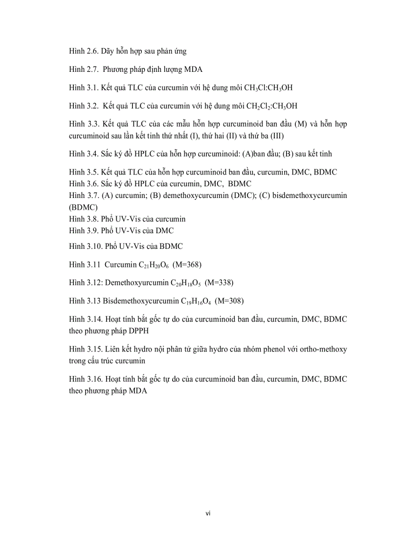 image for page Tách và tinh chế các dẫn xuất curcuminoid trích từ củ nghệ vàng Curcuma longa L