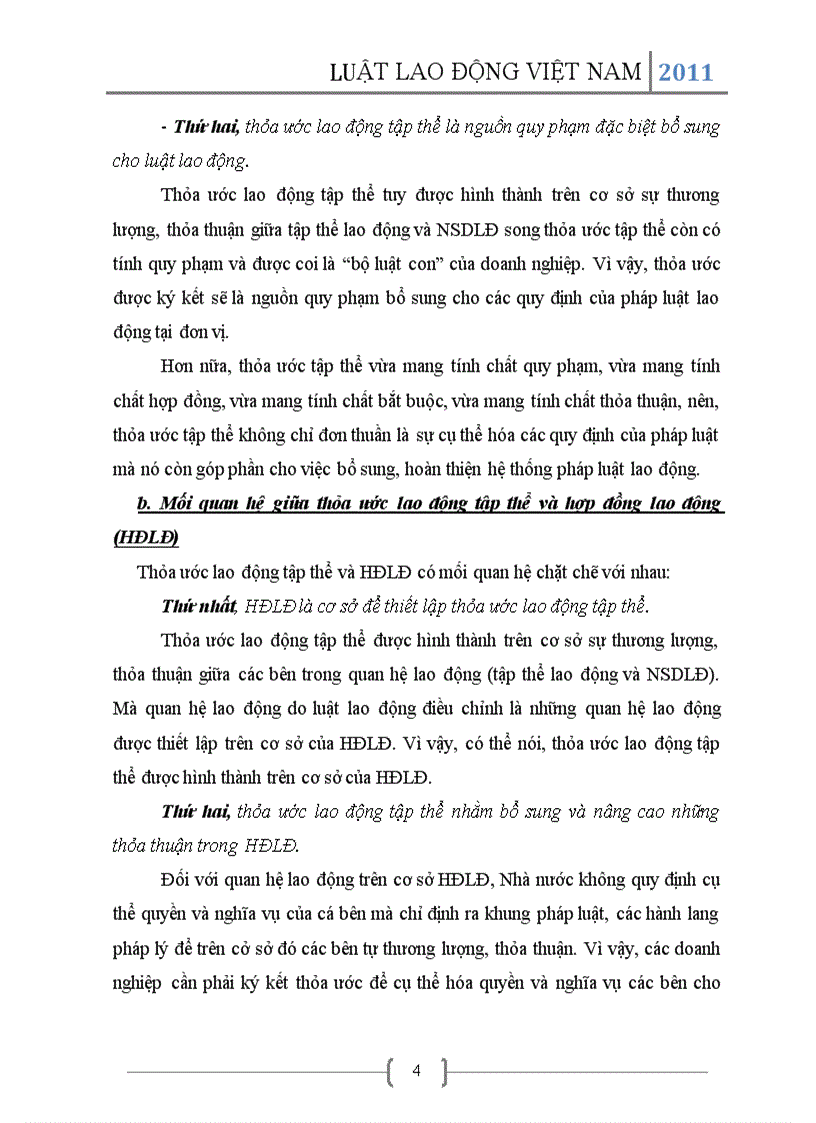 image for page Nêu mối quan hệ giữa thỏa ước lao động tập thể với pháp luật lao động và hợp đồng lao động