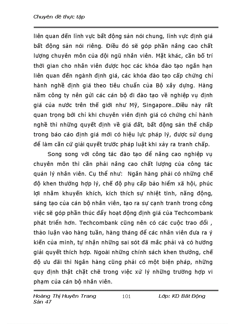 image for page Hoàn thiện công tác định giá đất tại ngân hàng tmcp kỹ thương TechcomBank