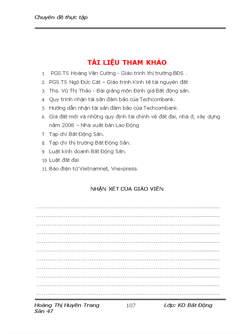 image for page Hoàn thiện công tác định giá đất tại ngân hàng tmcp kỹ thương TechcomBank