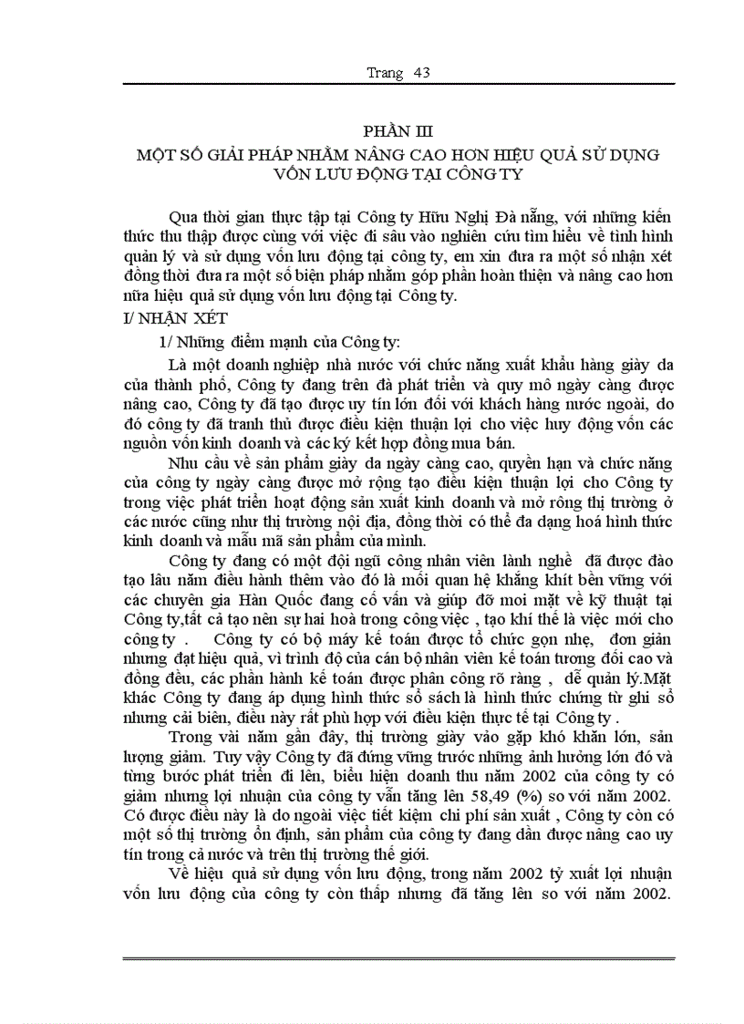 image for page Tài Phân tích tình hình quản lý và sử dụng vốn lưu động tại Công ty Hữu Nghị Đà Nẵng