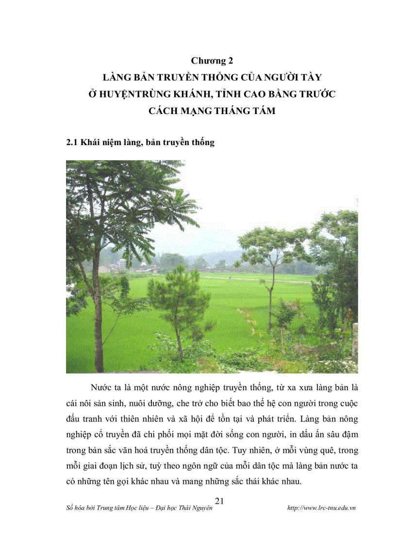 image for page Làng bản của người tày ở huyện trùng khánh tỉnh cao bằng