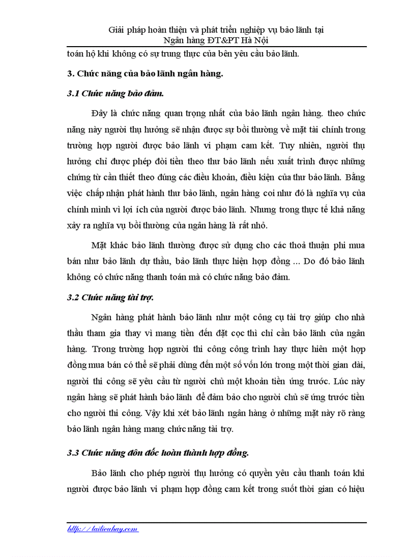image for page Hoàn thiện và phát triển nghiệp vụ bảo lãnh tại Ngân hàng ĐT PT Hà Nội
