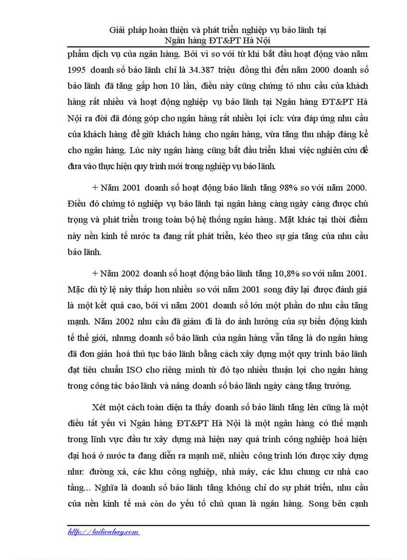 image for page Hoàn thiện và phát triển nghiệp vụ bảo lãnh tại Ngân hàng ĐT PT Hà Nội