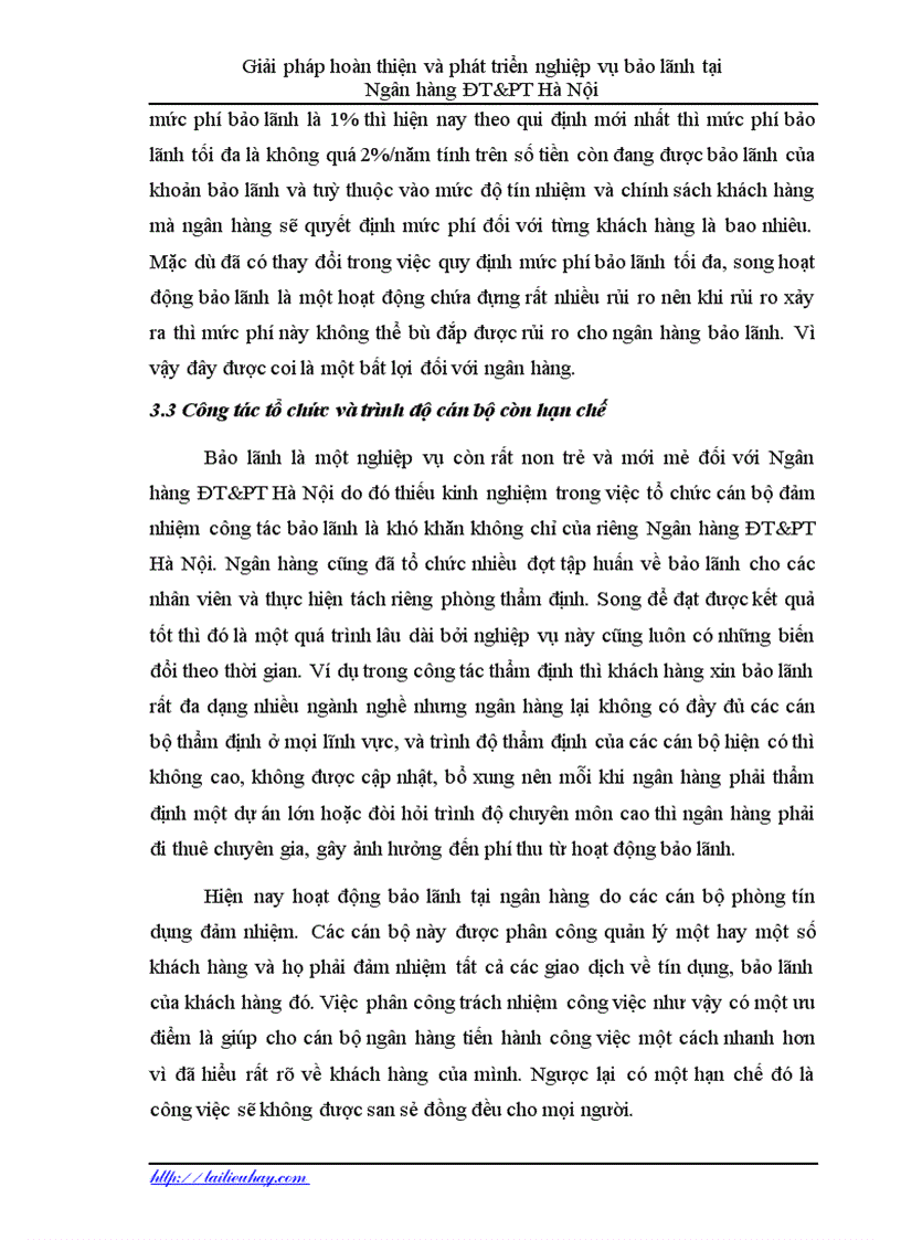 image for page Hoàn thiện và phát triển nghiệp vụ bảo lãnh tại Ngân hàng ĐT PT Hà Nội