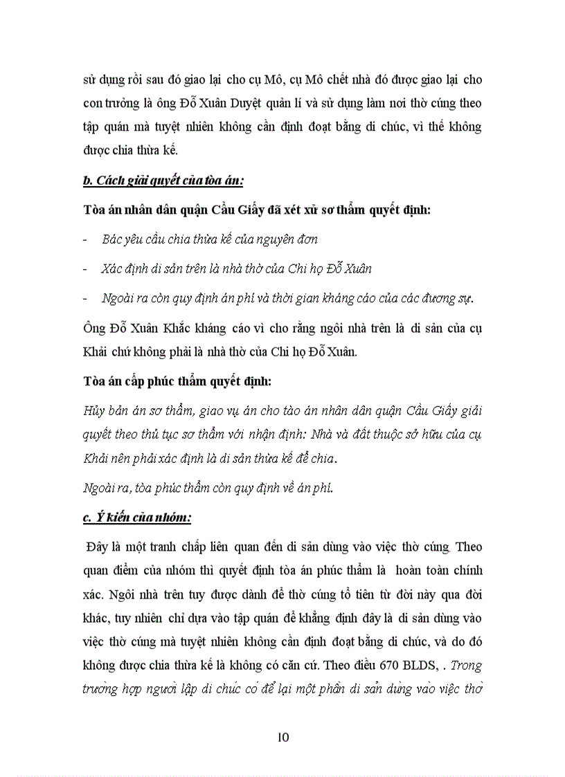 image for page BT nhom DS1 Tìm hiểu ba vụ việc tranh chấp về di sản dùng vào việc thờ cúng 8đ