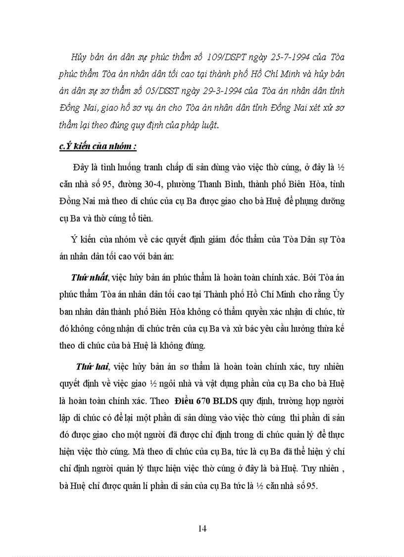 image for page BT nhom DS1 Tìm hiểu ba vụ việc tranh chấp về di sản dùng vào việc thờ cúng 8đ