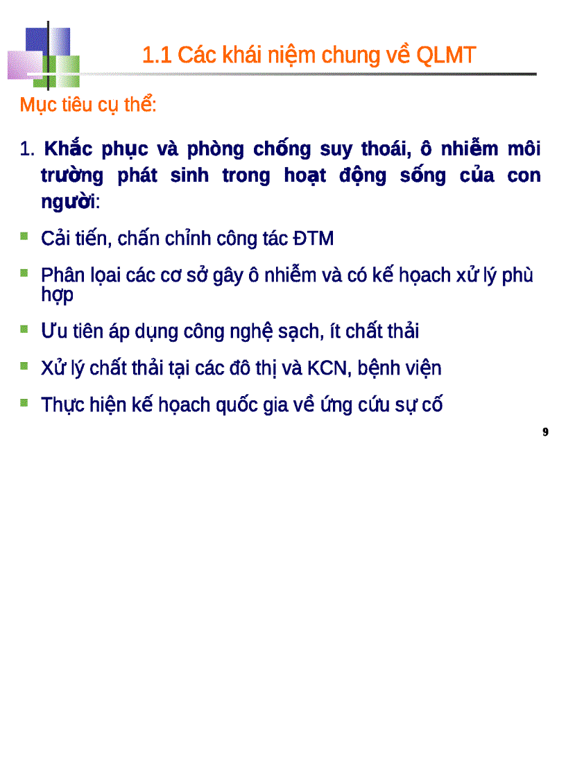 image for page Quản lý chất lượng môi trường
