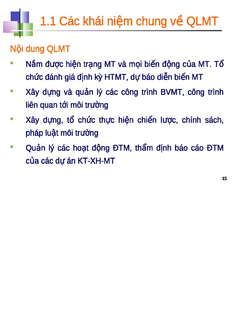 image for page Quản lý chất lượng môi trường