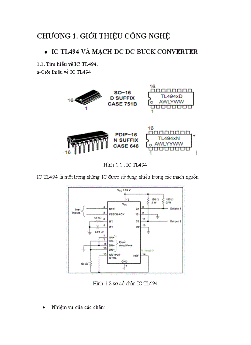 image for page Báo cáo Ứng dụng TL494 thiết kế mạch DC DC Buck converter DHBKHN