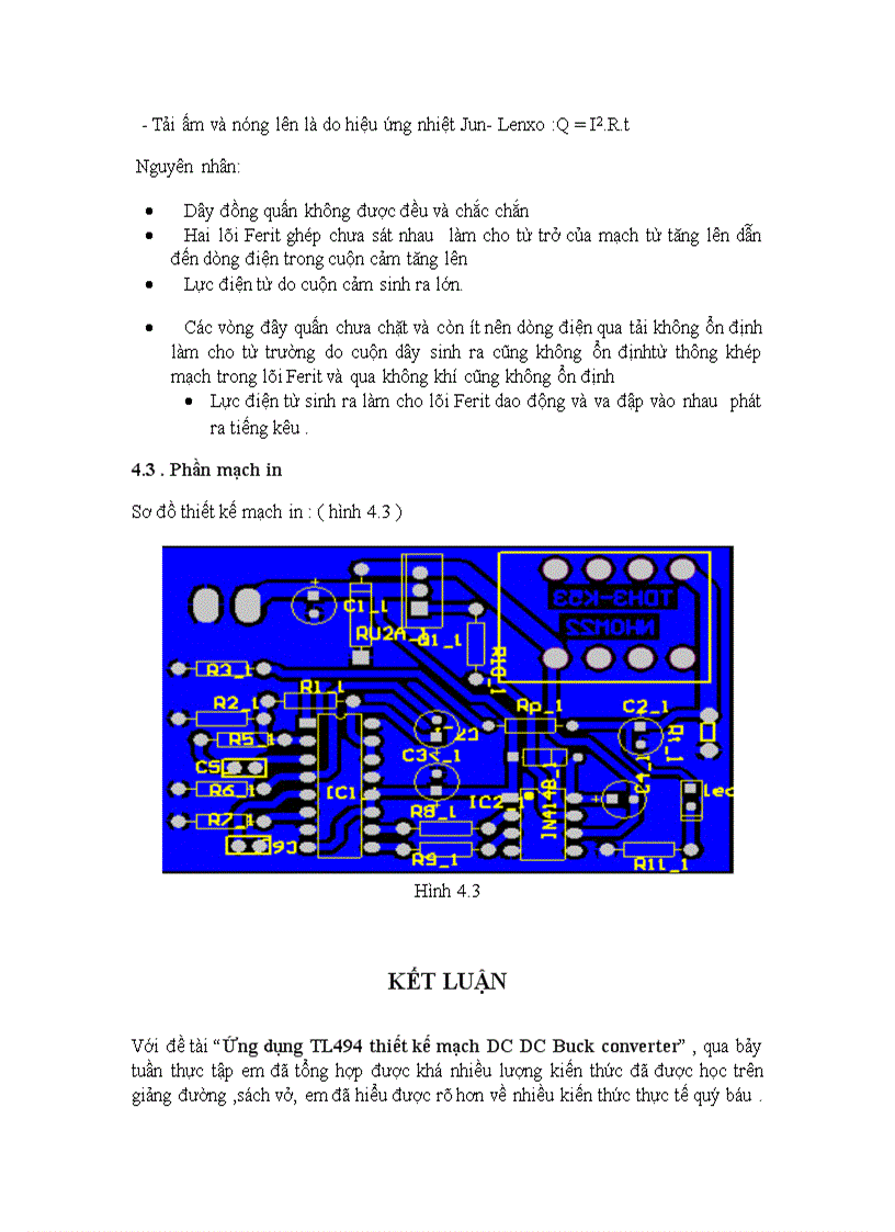 image for page Báo cáo Ứng dụng TL494 thiết kế mạch DC DC Buck converter DHBKHN