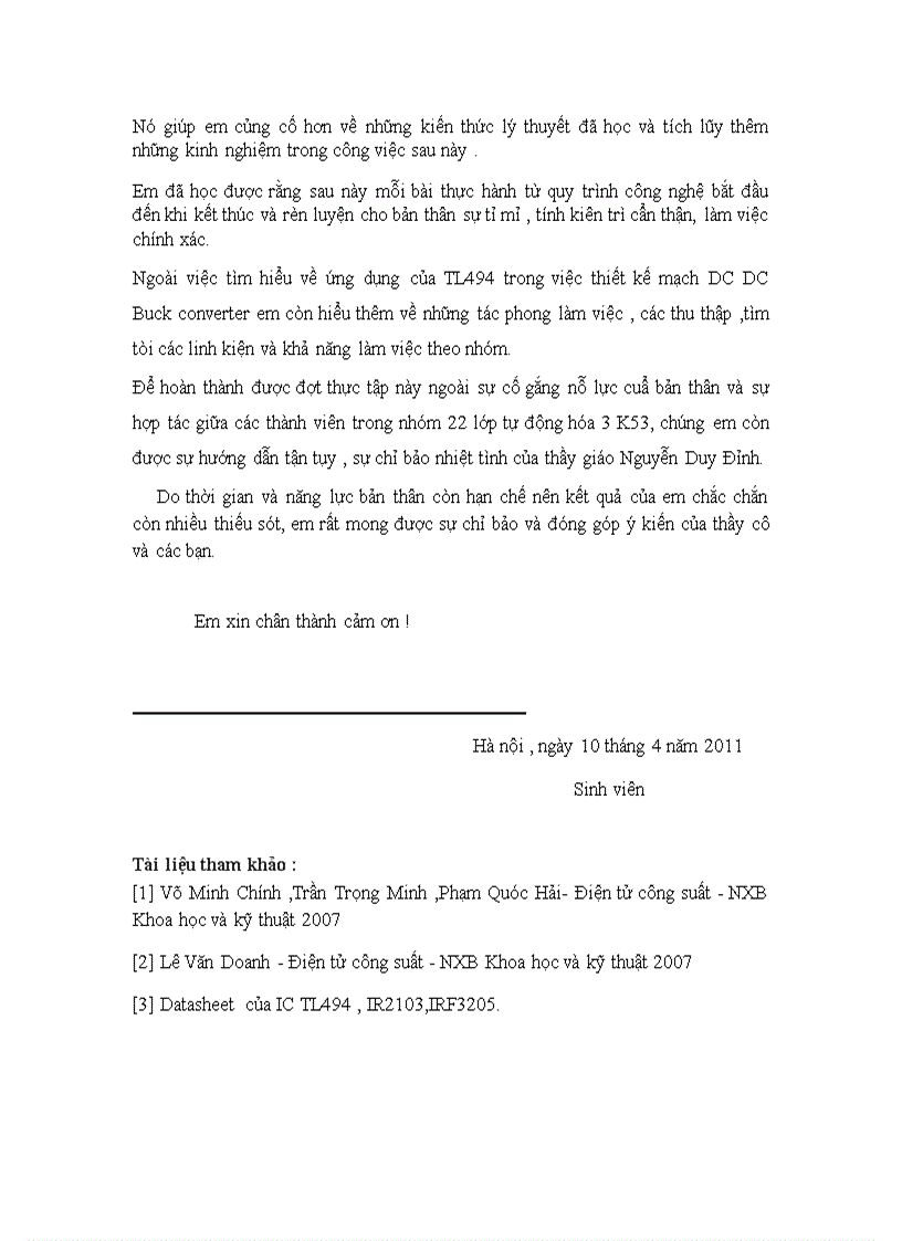 image for page Báo cáo Ứng dụng TL494 thiết kế mạch DC DC Buck converter DHBKHN