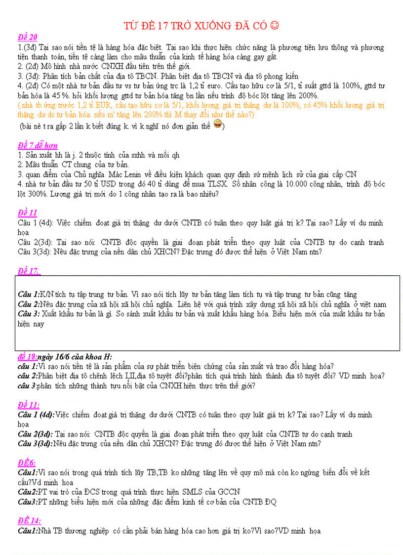 image for page Đề thi Triết 2 trường Đại Học Thương Mại