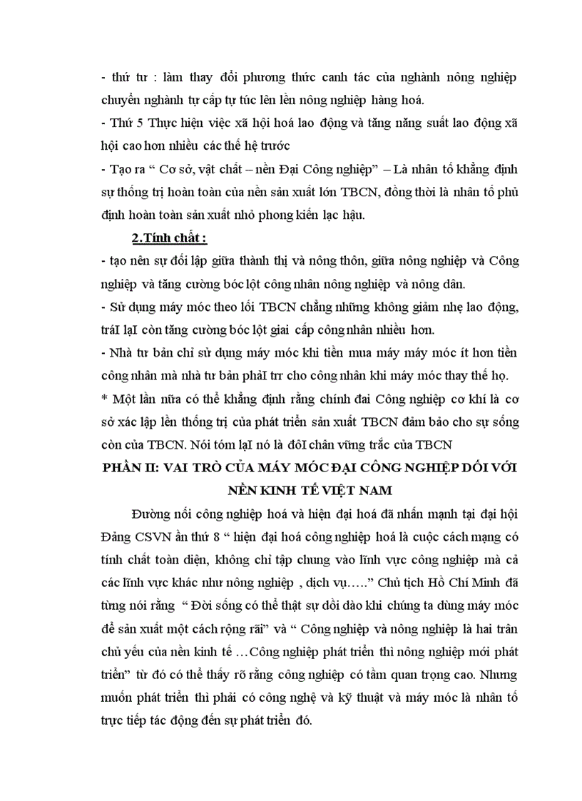 Máy móc đại Công nghiệp vai trò của nó đối với nền kinh tế Việt Nam