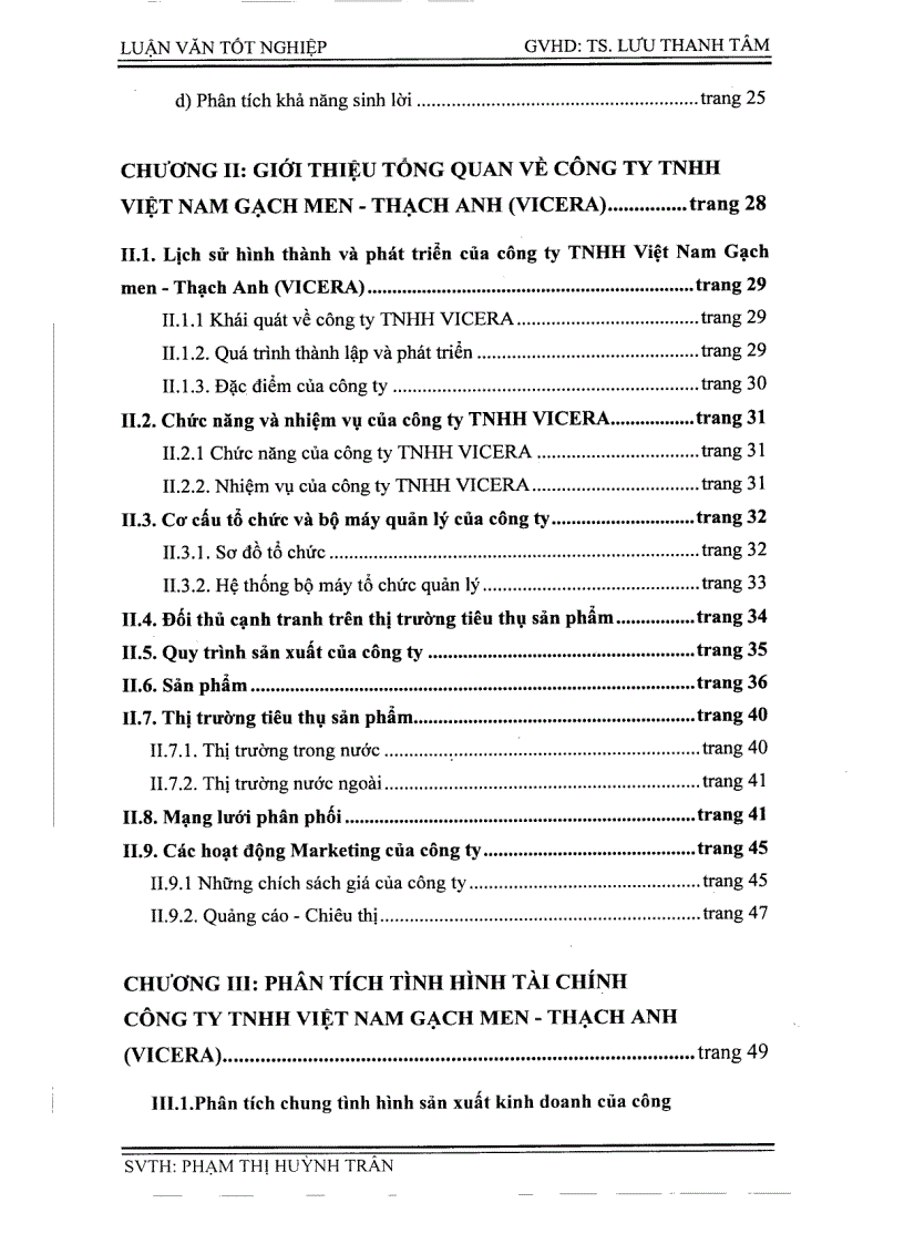 image for page Phân tích tình hình tài chính công ty TNHH Việt Nam Gạch Men Thạch Anh Vicera