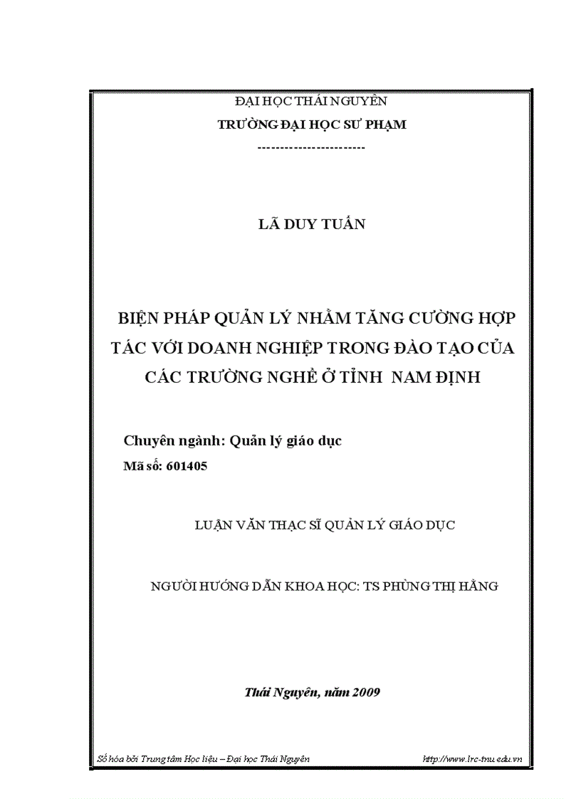 image for page Biện pháp quản lý nhằm tăng cường hợp tác với doanh nghiệp trong đào tạo của các trường nghề ở tỉnh nam định