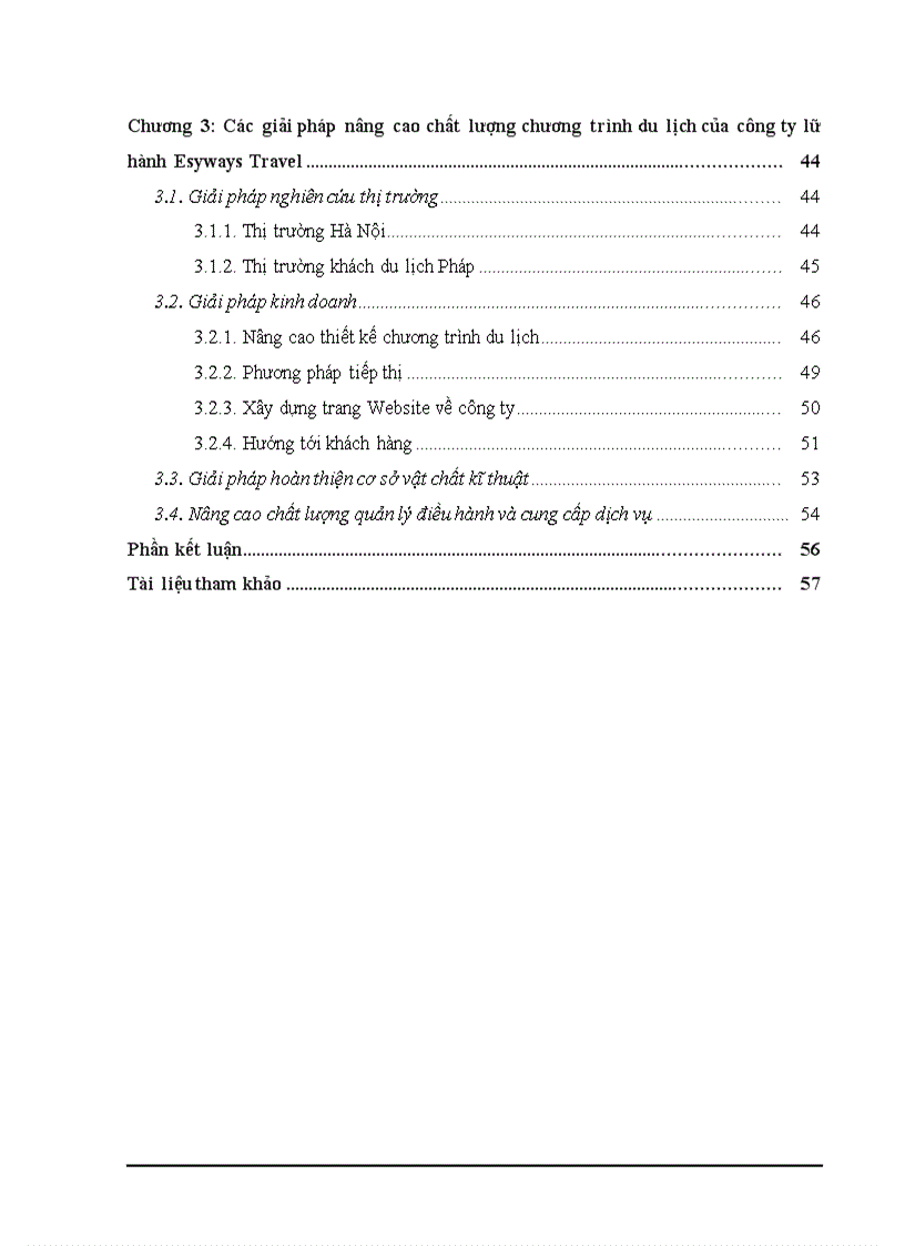 Thực trạng và các giải pháp nhằm nâng cao chất lượng dịch vụ chương trình du lịch tại Công ty thương mại và dịch vụ du lịch Thiên Hà Esy Esyways Travel doc