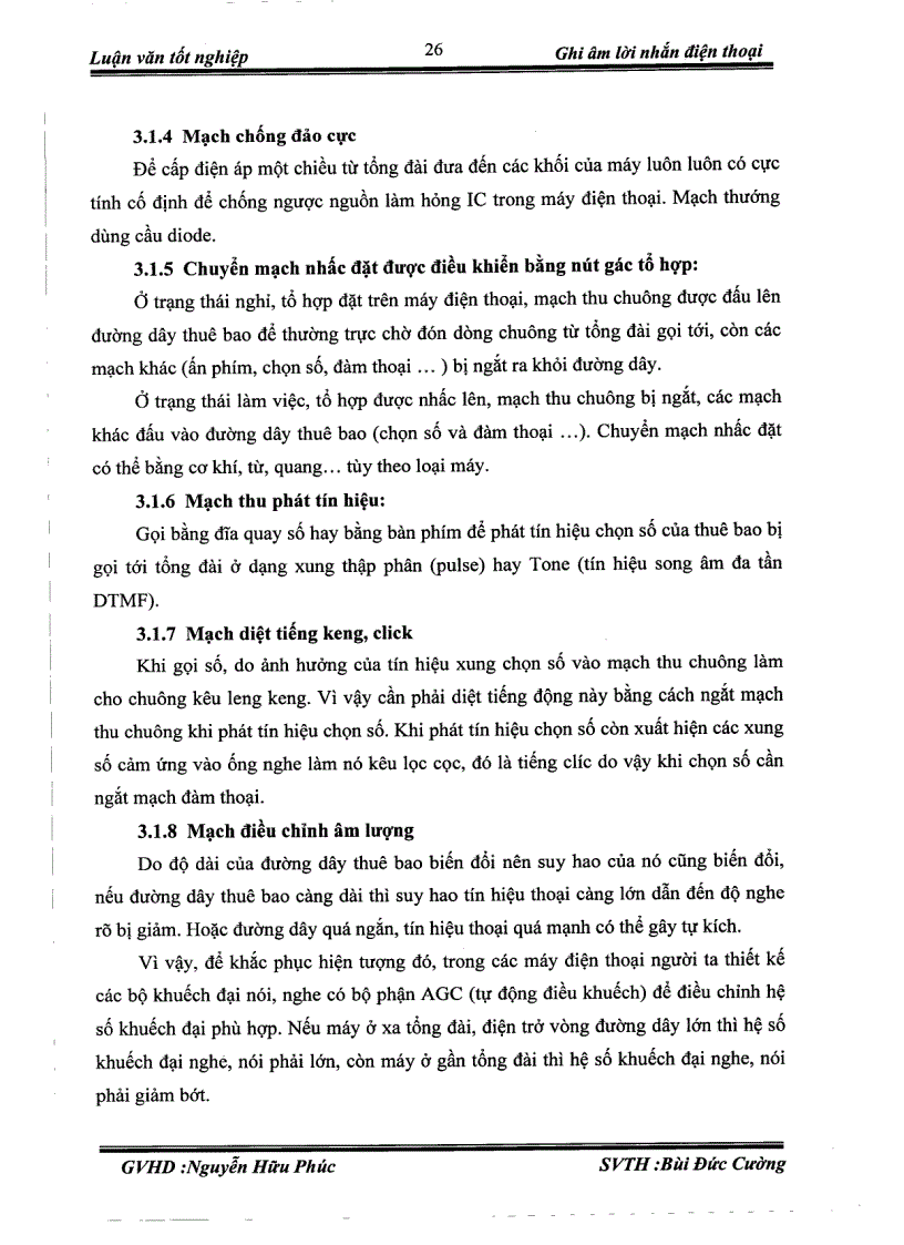 image for page Thiết kế và thi công mạch Ghi âm lời nhắn điện thoại