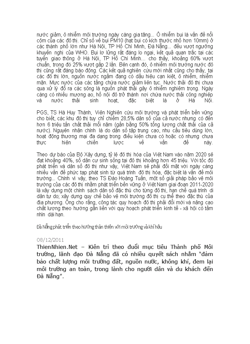 image for page Cây xanh và môi trường đô thị