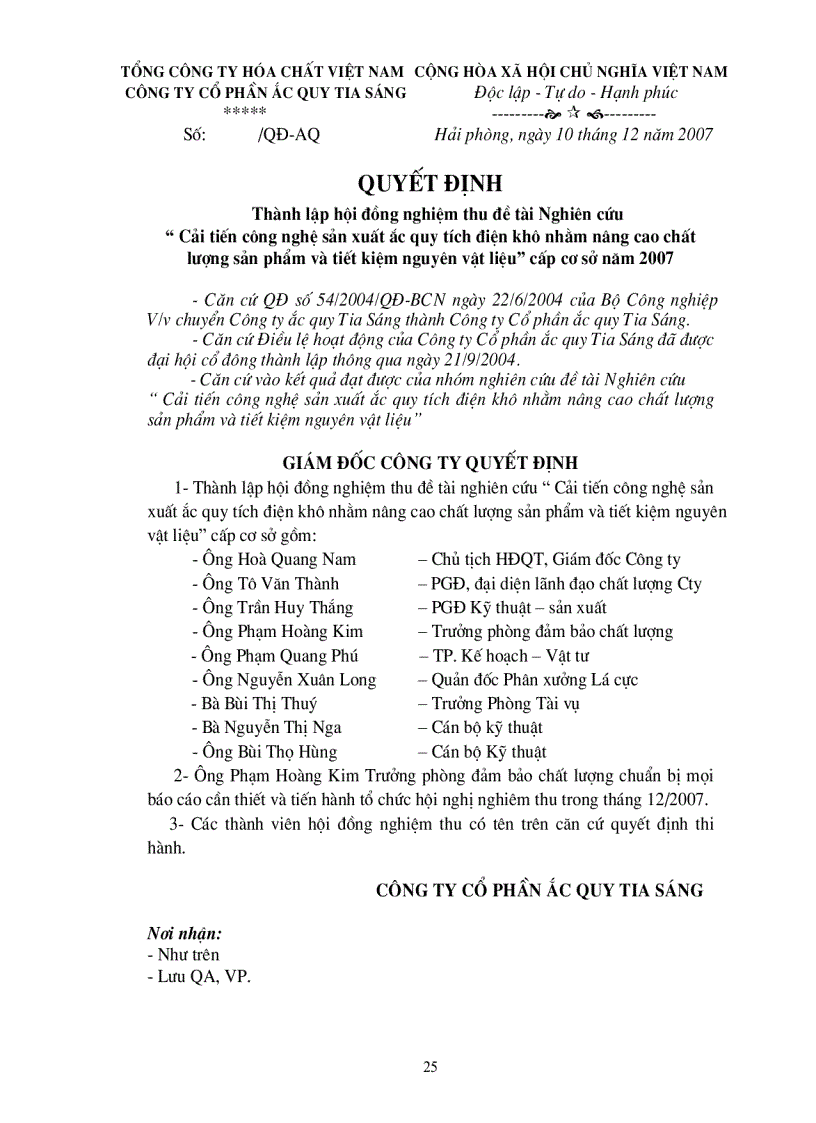 image for page Nghiên cứu sản xuất ắc quy tích điện khô nhằm nâng cao chất lượng sản phẩm và tiết kiệm nguyên vật liệu