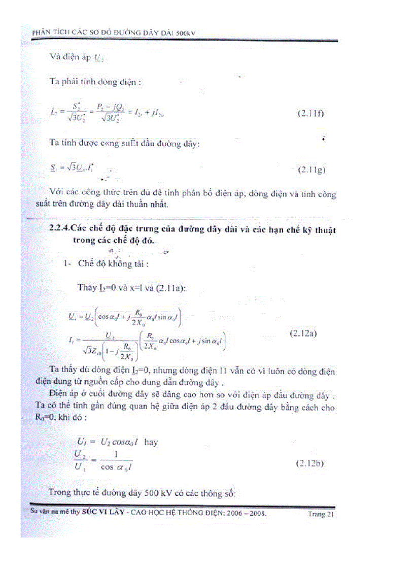 image for page Phân tích các sơ đồ đường dây dài 500 Kv
