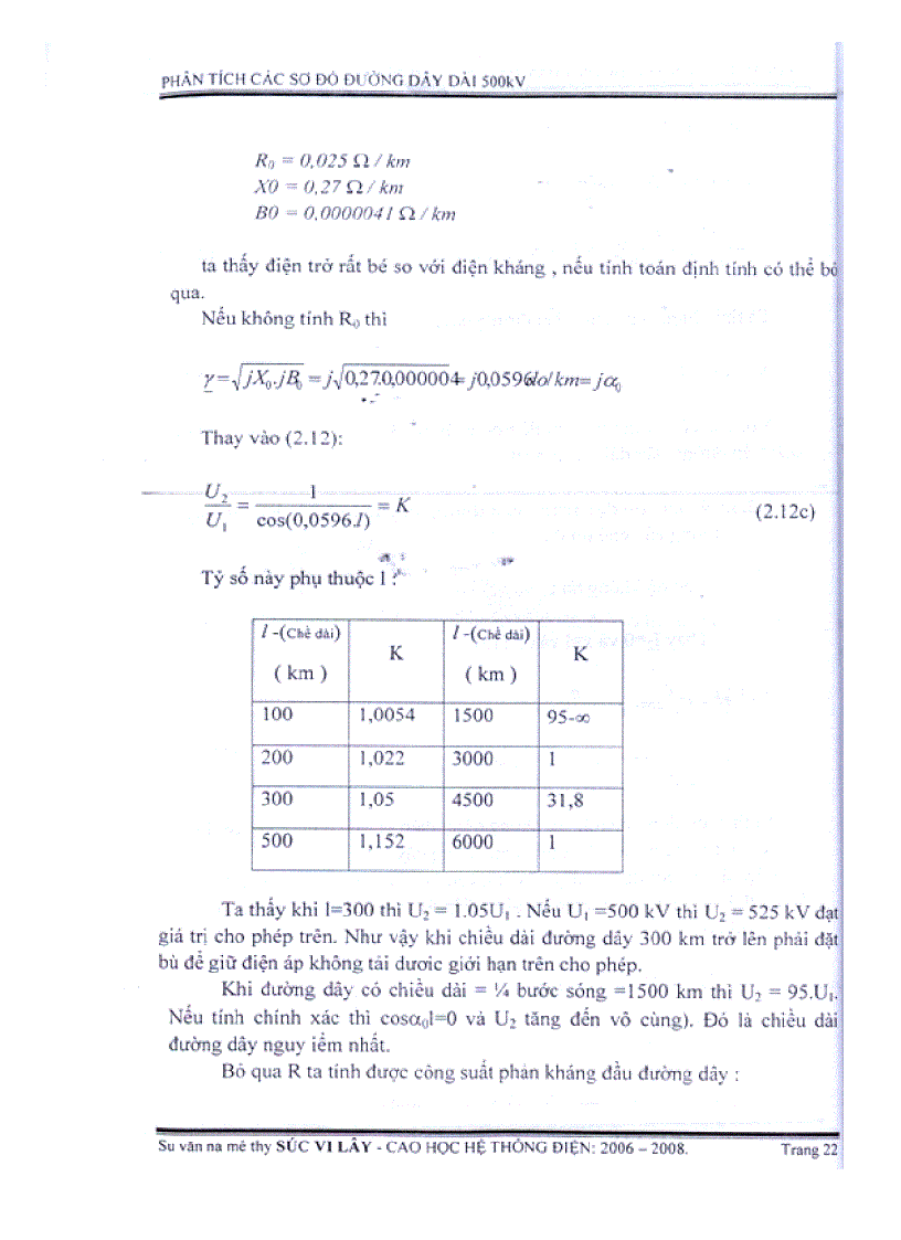 image for page Phân tích các sơ đồ đường dây dài 500 Kv