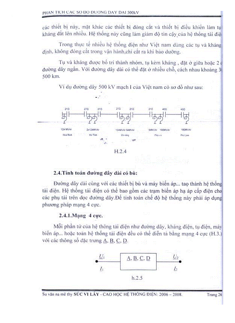 image for page Phân tích các sơ đồ đường dây dài 500 Kv